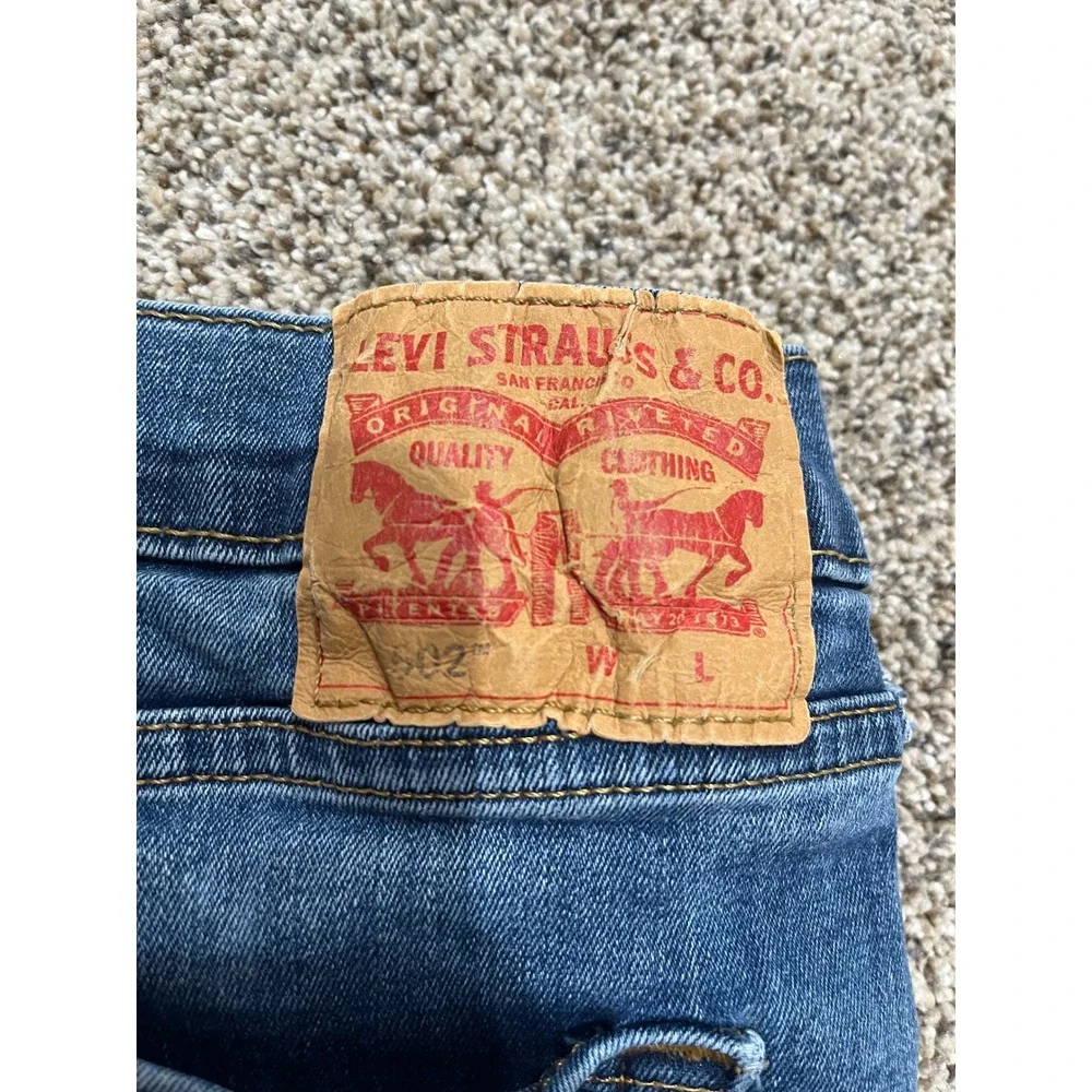 Levis 502 Regular‎ Taper Mens Jeans W50 L30 Blue Denim Medium Wash 59684-0003